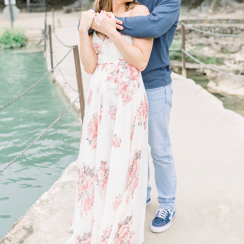 Elegantly Inclined Cream Floral Wrap Maxi Dress